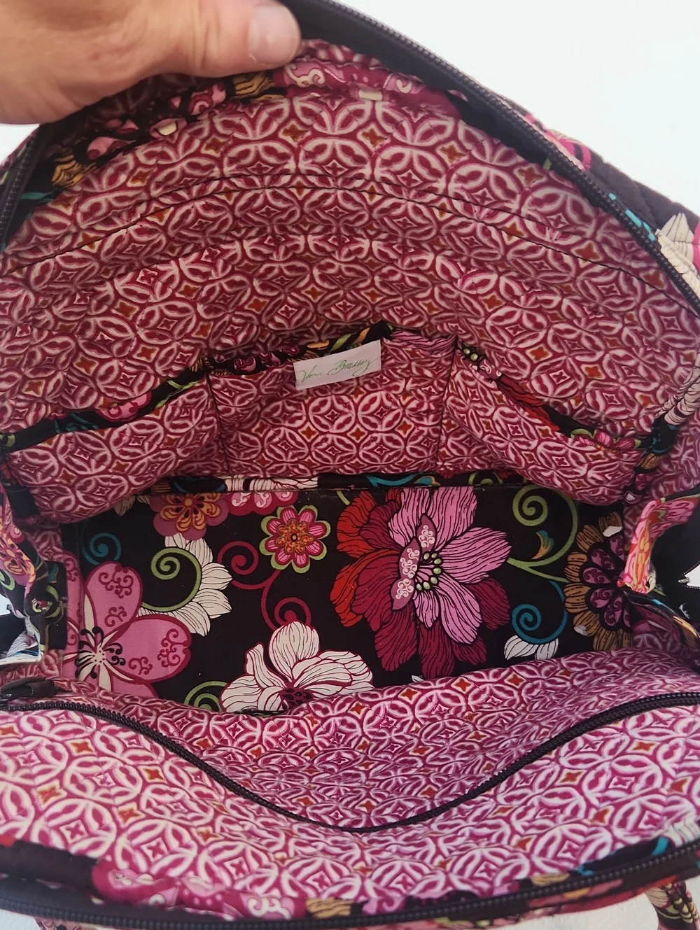 ​Vera Bradley Bowler Bag - Symphony in Hue Retired Floral Paisley Satchel Purse